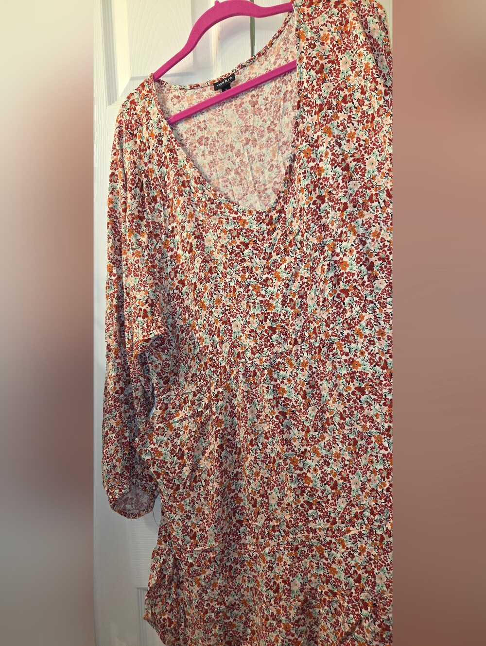 torrid Rust Multi Floral V-Neck Tunic